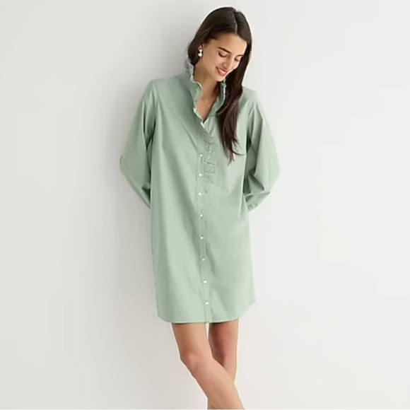 J Crew Blue White Stripe Button Up Light Tunic Shirt Dress - Picture 3 of 9